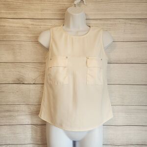 WHBM White House Black Market Ivory Shell Sleeveless Size XXS